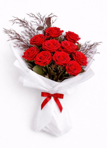 Perfect 10 — Red Roses — Flower Bud and Co